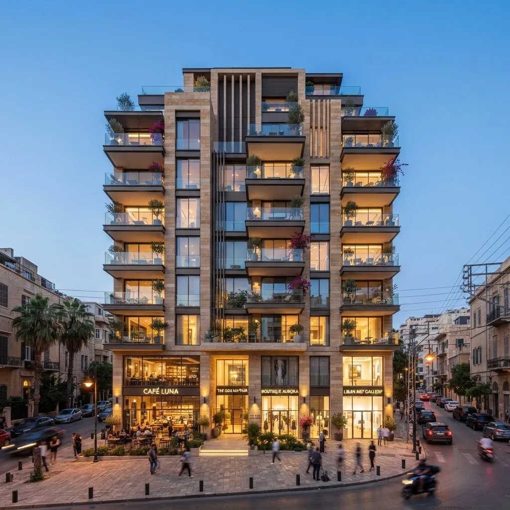 Architectural design of a mixed-use residential building